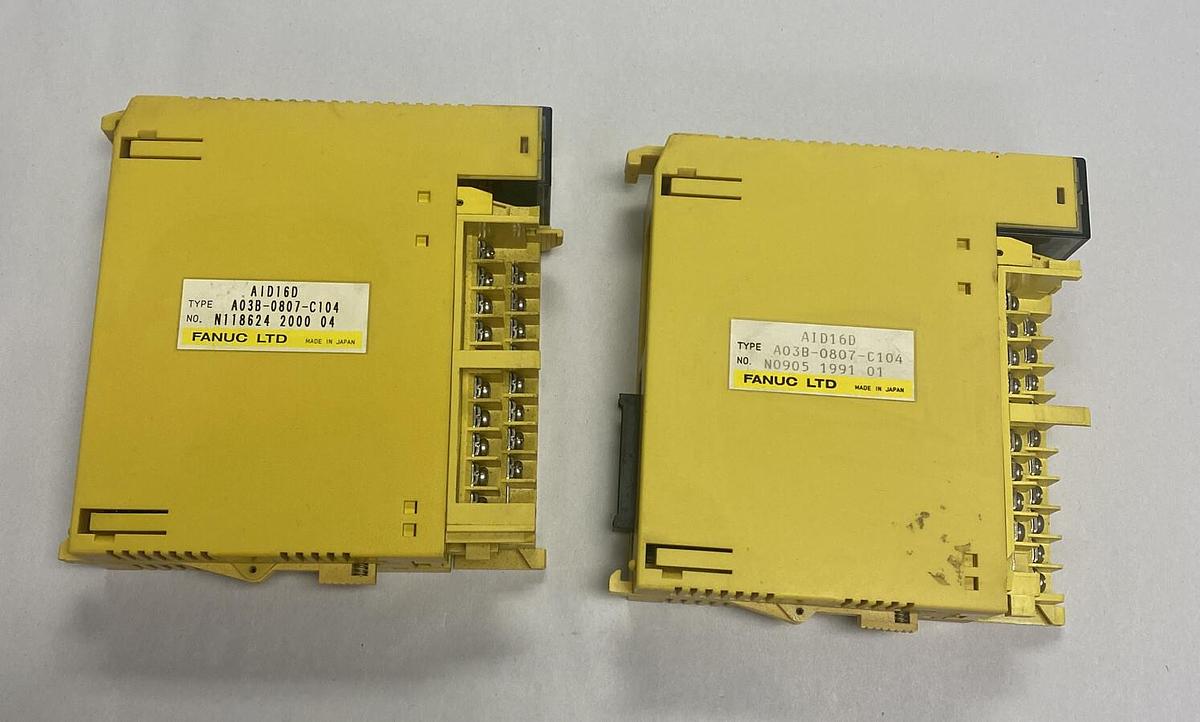 Used GE FANUC,A03B-0807-C104 AID16D, INPUT/OUTPUT MODULE LOT OF 2