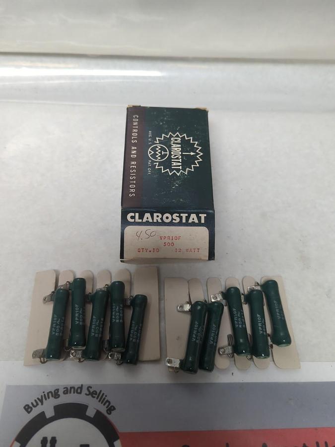 CLAROSTAT,VPR10F,RESISTORS 12 WATT PACK OF 10 NOS