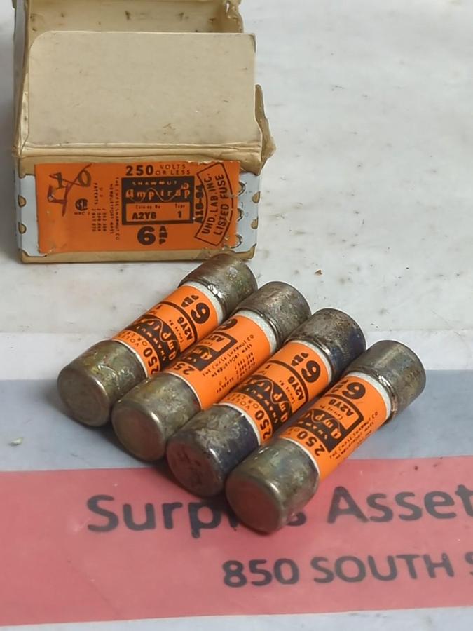 CHASE SHAWMUT,A2Y6,AMP-TRAP 6 AMP FUSES BOX OF 4 NOS