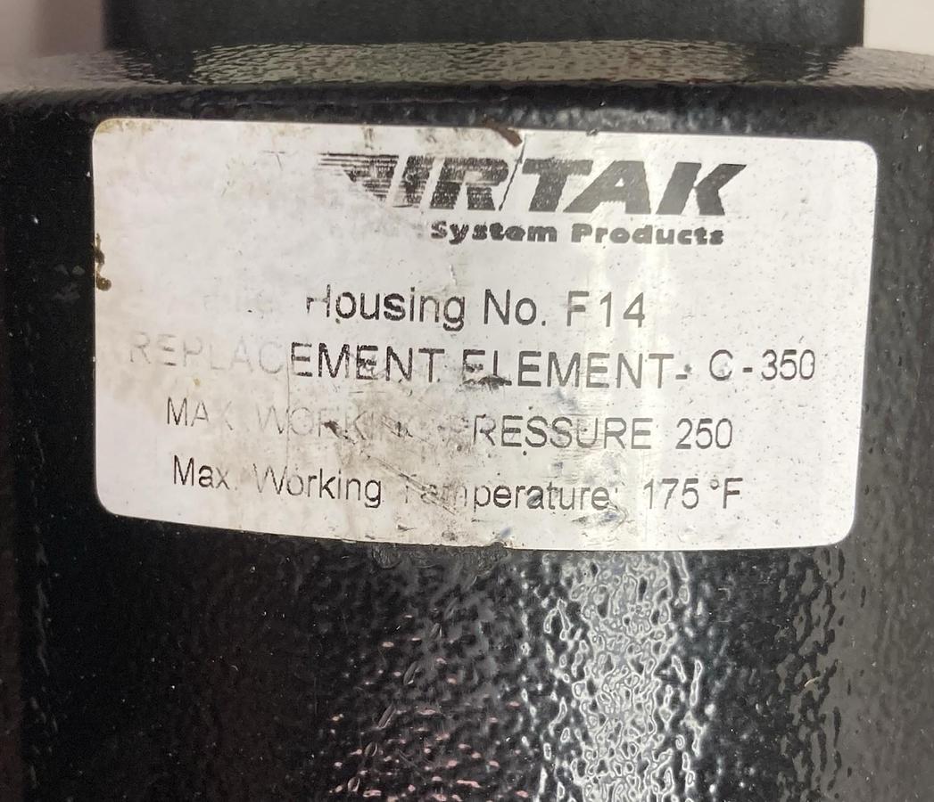 Used Air/Tak,Housing No. F14,Compressed Air Filter 250 PSI Max