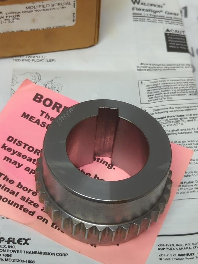 KOP-FLEX,1-1/2W,FHUB 1.999 INCH BORE  1/2 INCH X 1/4 INCH KW NOS