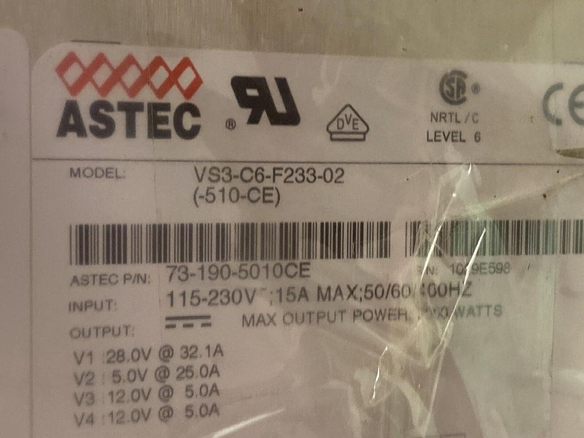 Astec,VS3-C6-F233-02,Power Supply Module 15A 115-230V