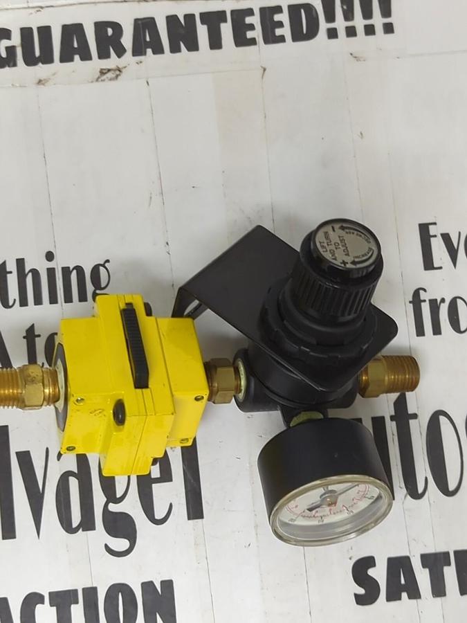 Used NORGREN,T08-000E1P0,SHUT-OFF VALVE W/ ASO 127112-00 PNEUMATIC REGULATOR