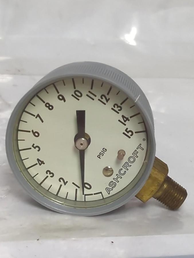 ASHCROFT,1003,GAUGE 1/8 NPT 15 PSI NOS