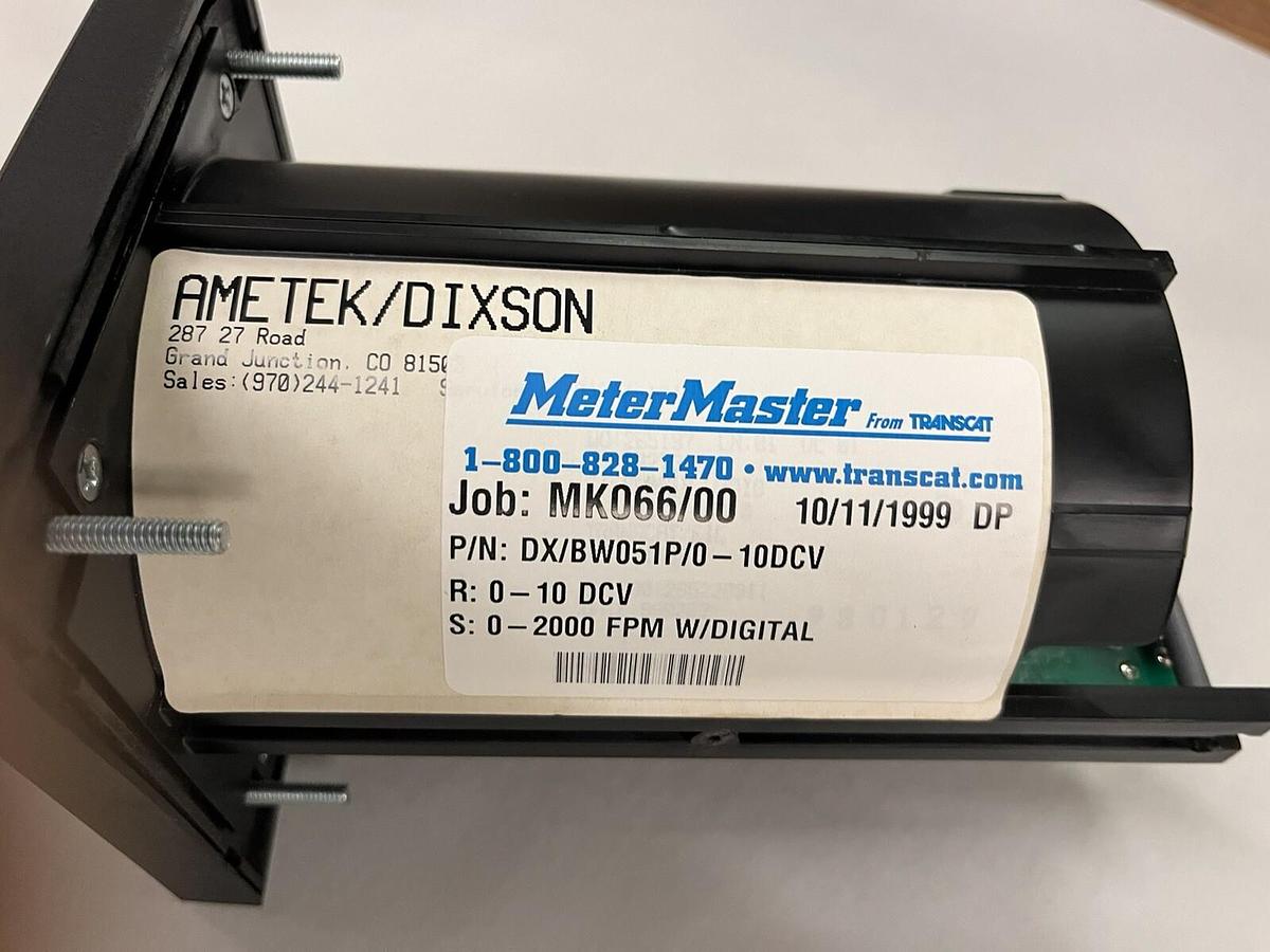 AMETEK DIXSON,DX/BW051P, FPM Meter 0-2000 FPM W digital