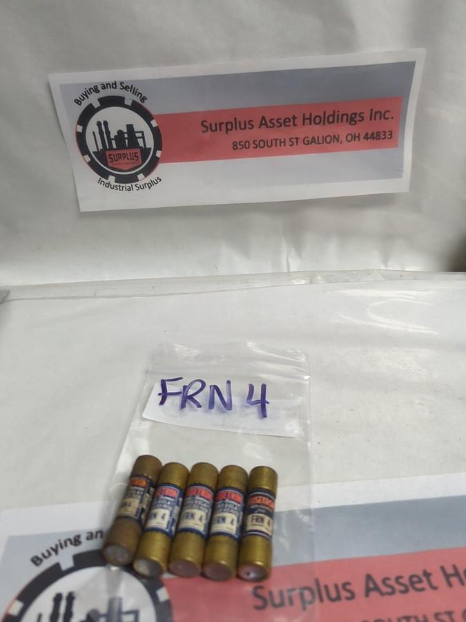 Used COOPER BUSSMANN,FRN-4,FUSETRON 4 AMP FUSE LOT OF 5 PRE-OWNED
