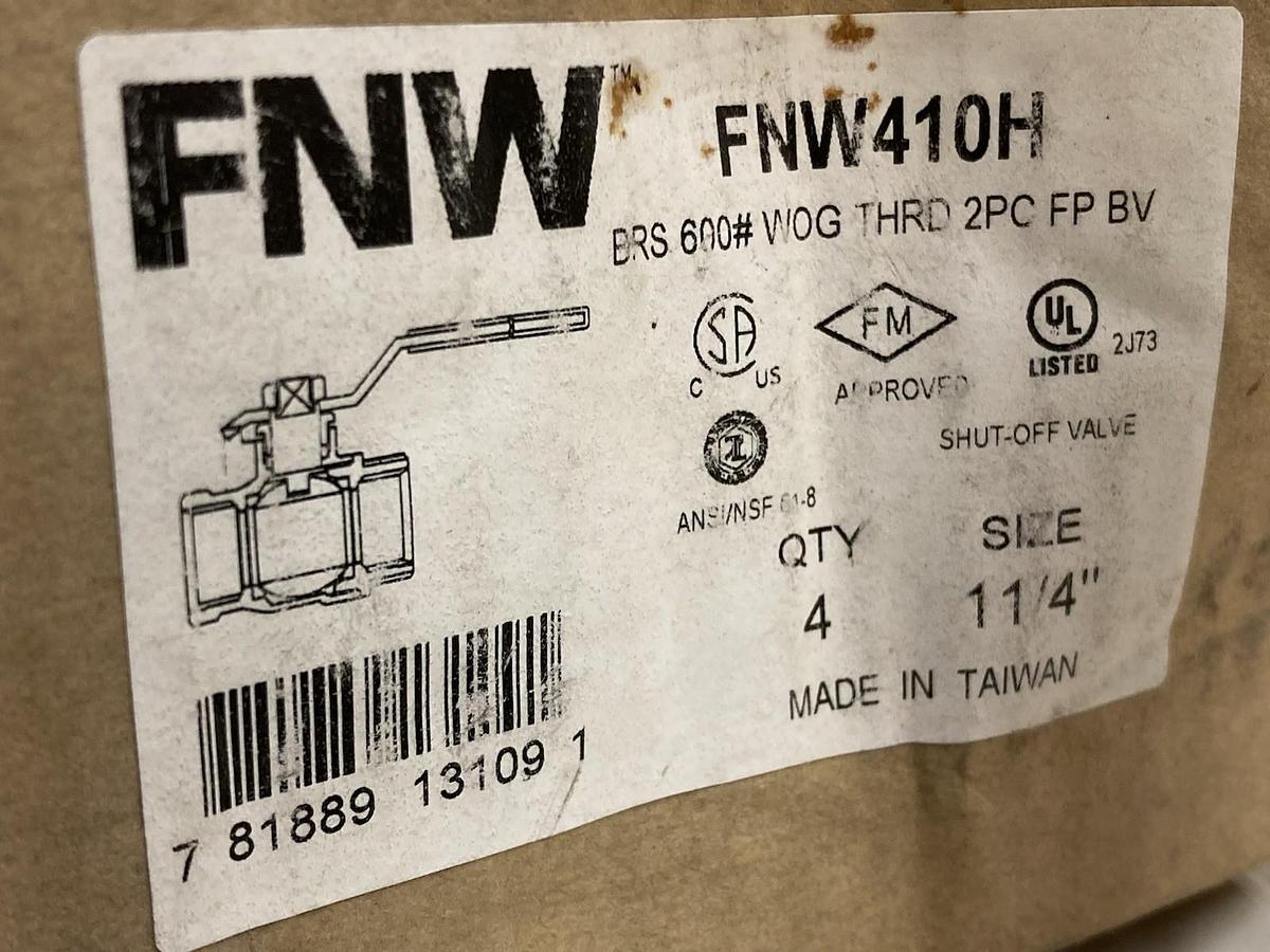 FNW,FNW410H,Ball Valve 600 WOG 1-1/4 Inch BOX OF 4