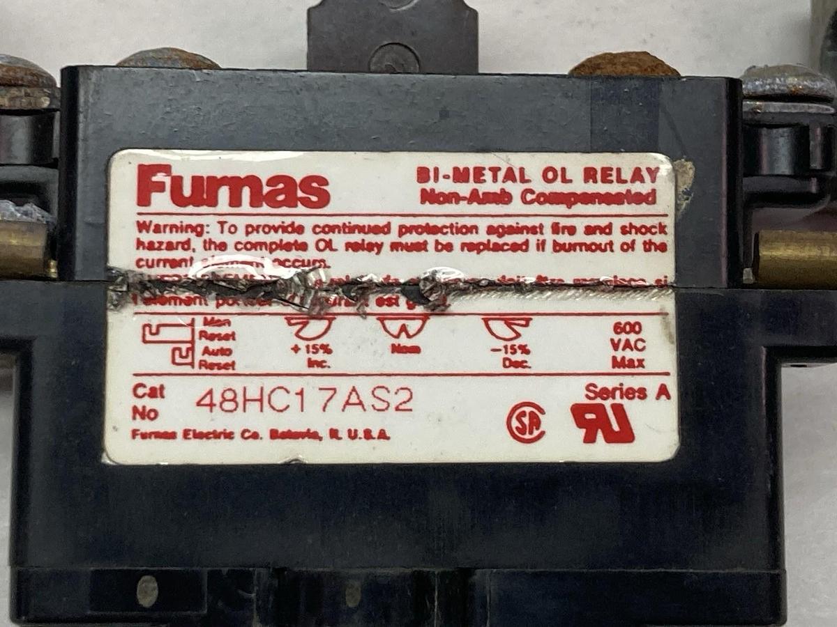 Used Furnas,48HC17AS2,Bi-metel OL Relay 600Vac