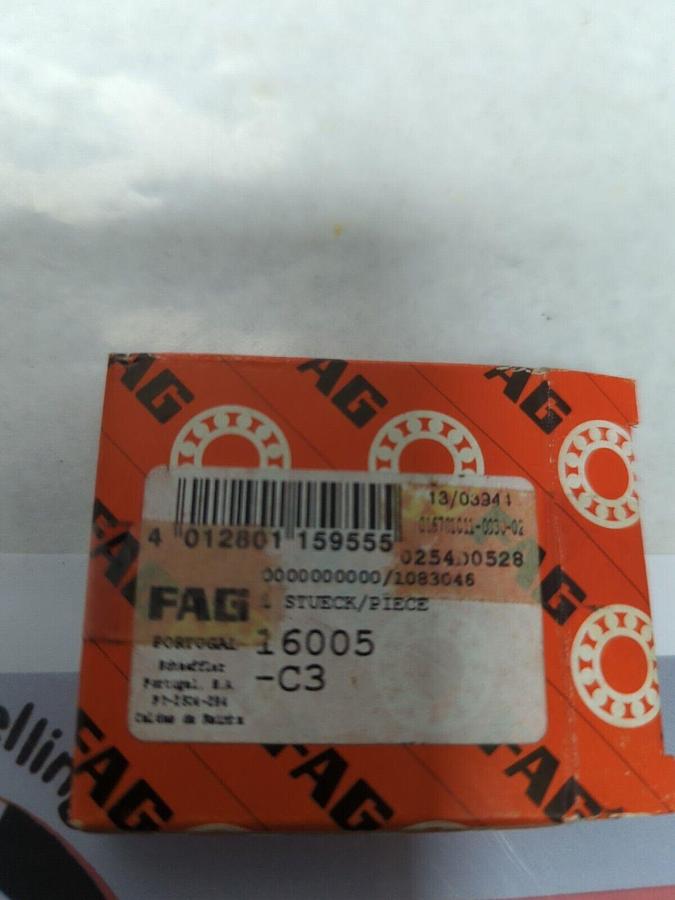 FAG,16005,DEEP GROOVE BALL BEARING NOS