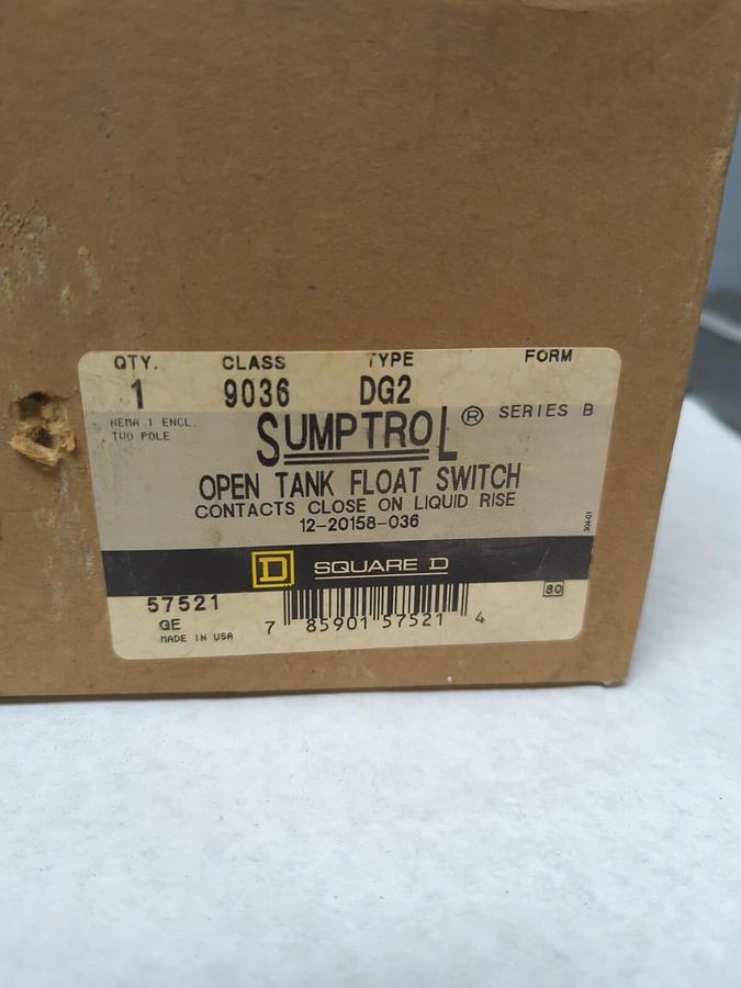SQUARE D,G2,CLASS 9036 OPEN TANK FLOAT SWITCH SERIES B NOS