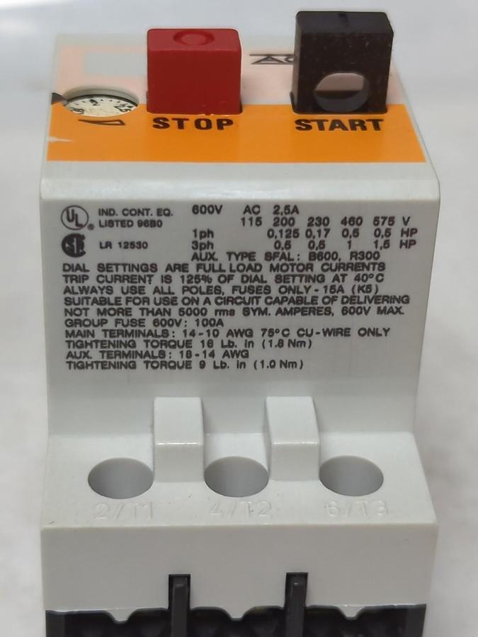 AGUT,SFKOG,MOTOR CONTACTOR SWITCH 1.6-2.5A NOS