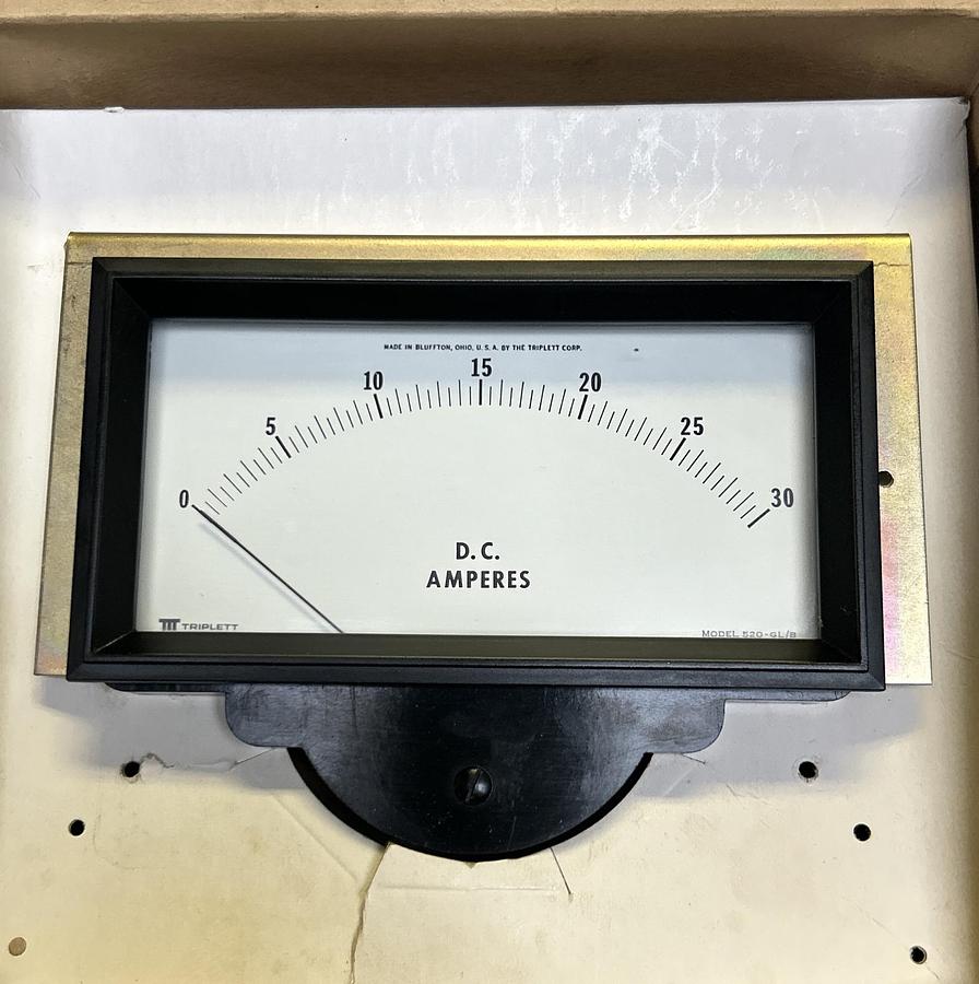 PIONEER,520-GL/B,PANEL METER 0-30 DC AMPERES NOS