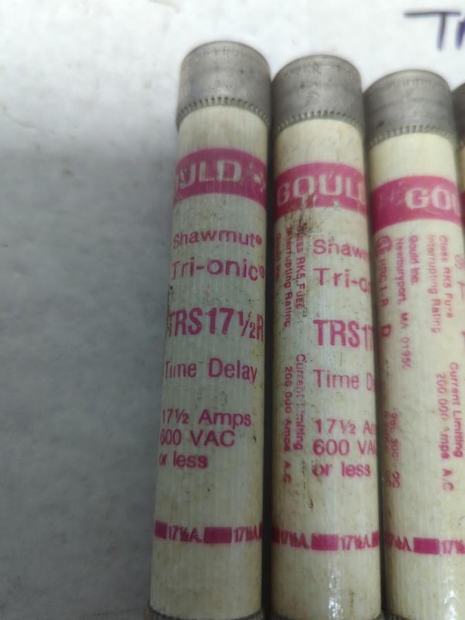 Used GOULD SHAWMUT,TRS17-1/2R,TRI-ONIC 17-1/2 AMP FUSE LOT OF 4 PRE-OWNED