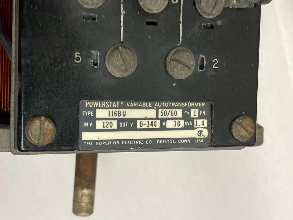 Used Powerstat,Type 116BU,1-Phase Variable Autotransformer 50/60Hz 0-140V 10A