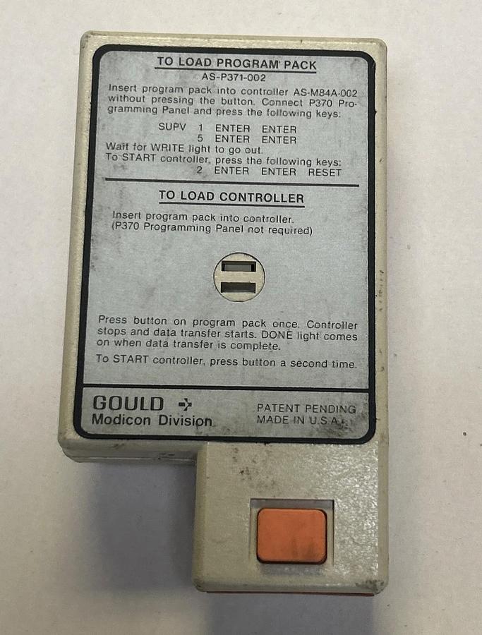 Used GOULD MODICON,AS-P371-002,PROGRAM PACK