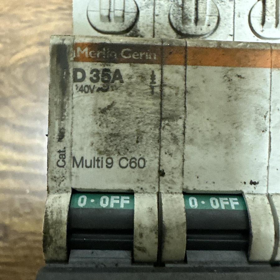 Used Merlin Gerin,Multi9 C60 D 35A 240v,Breaker