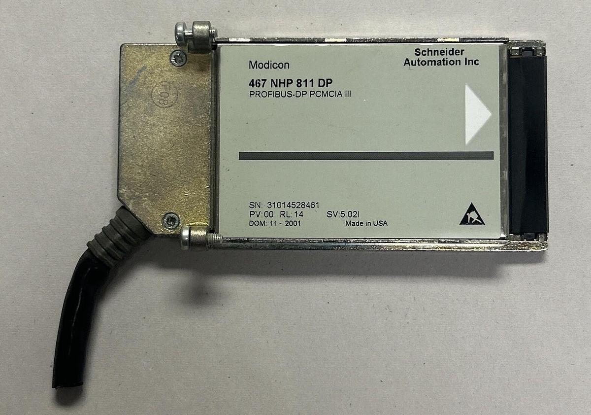 Used SCHNEIDER ELECTRIC,467-NHP-811-DP,PROFIBUS PCMCIA MODULE CARD