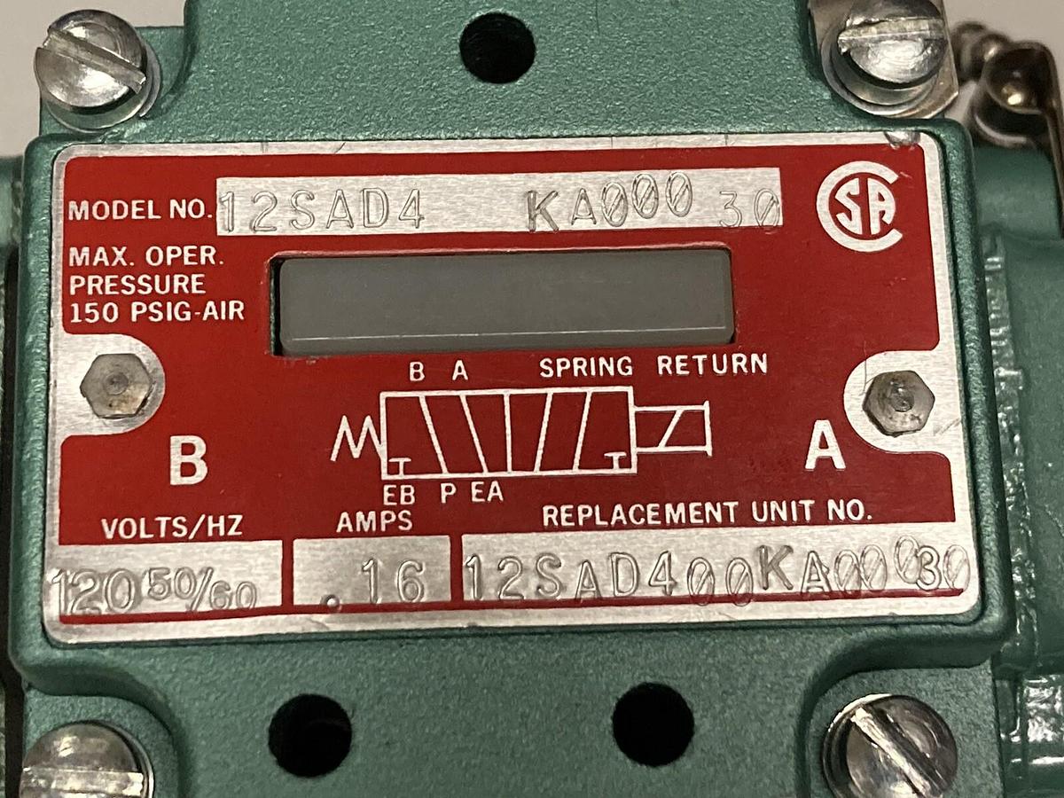 Used Numatics,12SAD4-KA000-30,Solenoid Valve