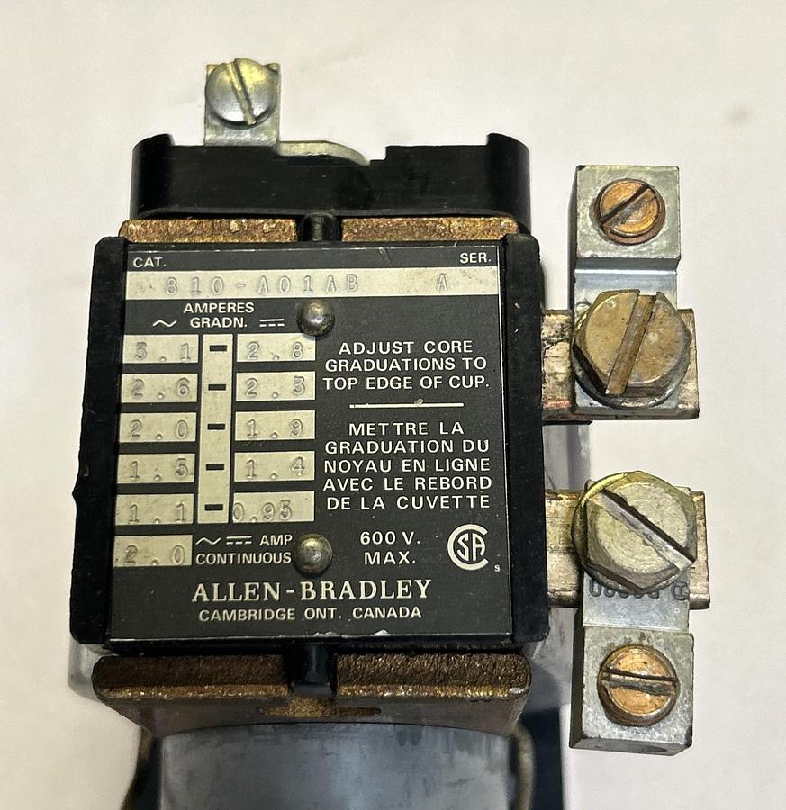 Used ALLEN-BRADLEY,810-A01AB,MAGNETIC OVERLOAD RELAY