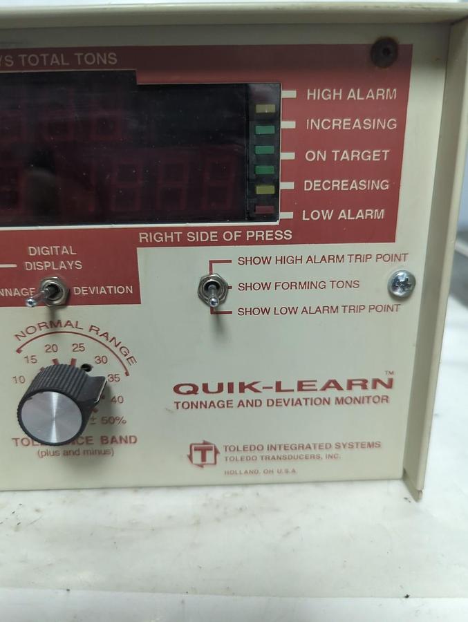 Used TOLEDO INTEGRATED,QUICK-LEARN,TONNAGE AND DEVIATION MONITOR PRE-OWNED