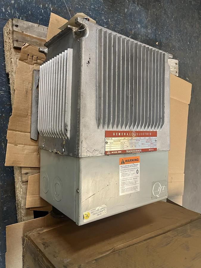 Used GE GENERAL ELECTRIC,0T21B9105,TRANSFORMER QM 15KVA 1ph HV 480V LV 120v 240V