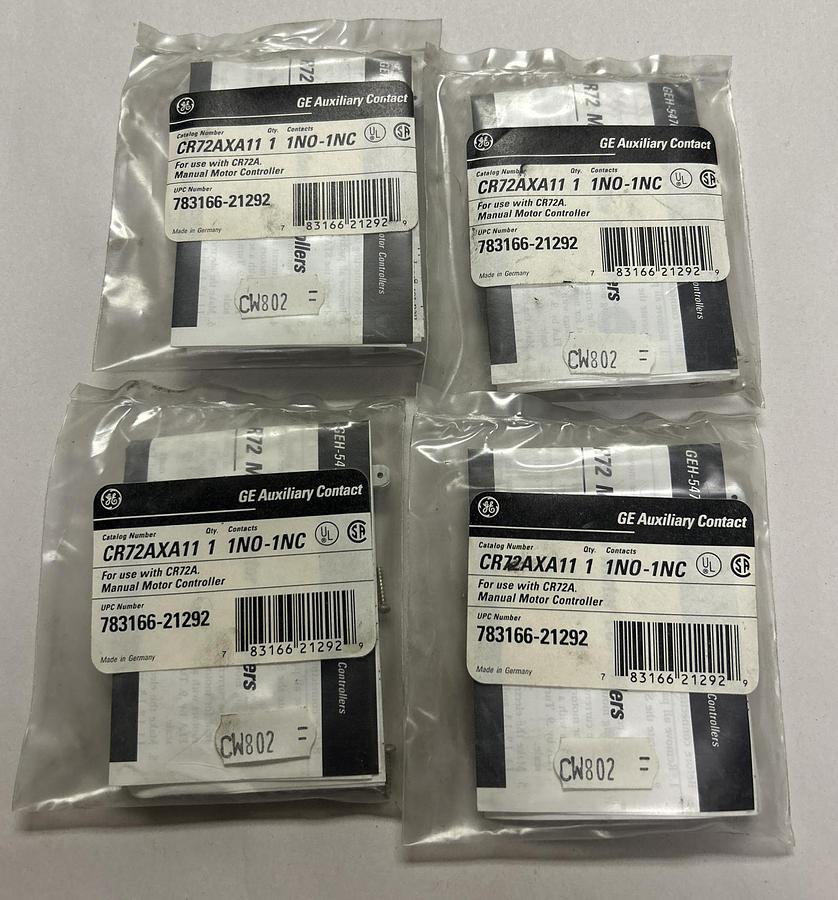 GENERAL ELECTRIC,CR72AXA11,AUXILIARY CONTACT LOT OF 4 NEW
