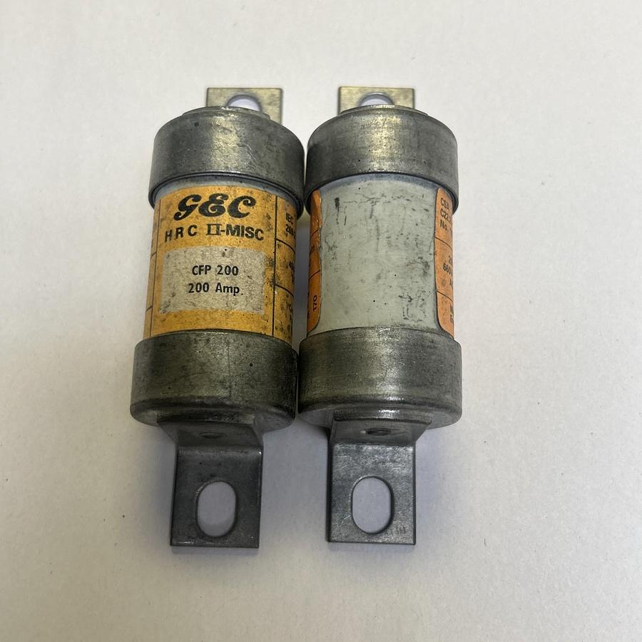 Used G&C,CFP200,FUSE 200A 600V LOT OF 2