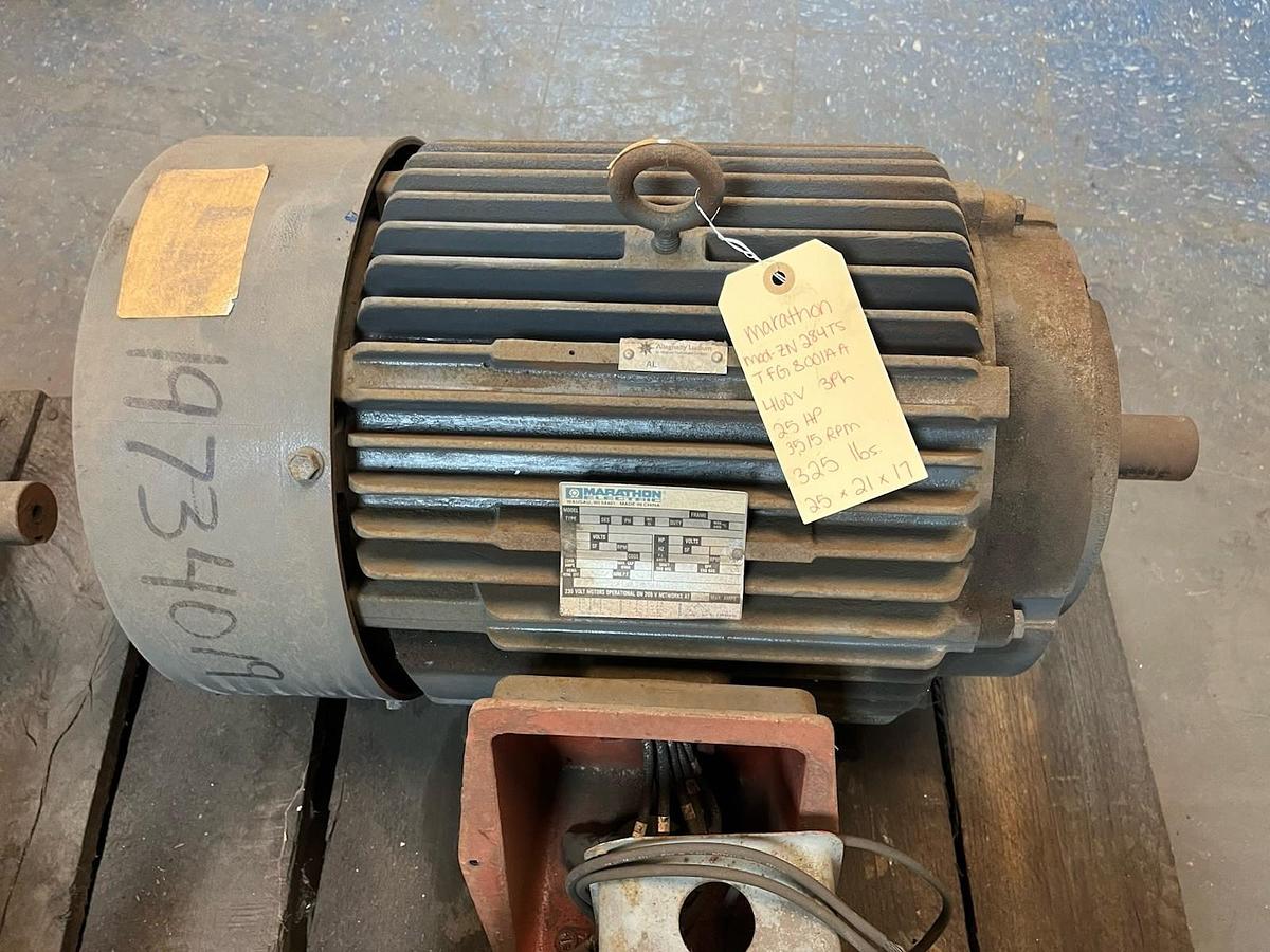 Used MARATHON,ZN284TSTFG8001AA,MOTOR 25HP 3515RPM 284T 3PH