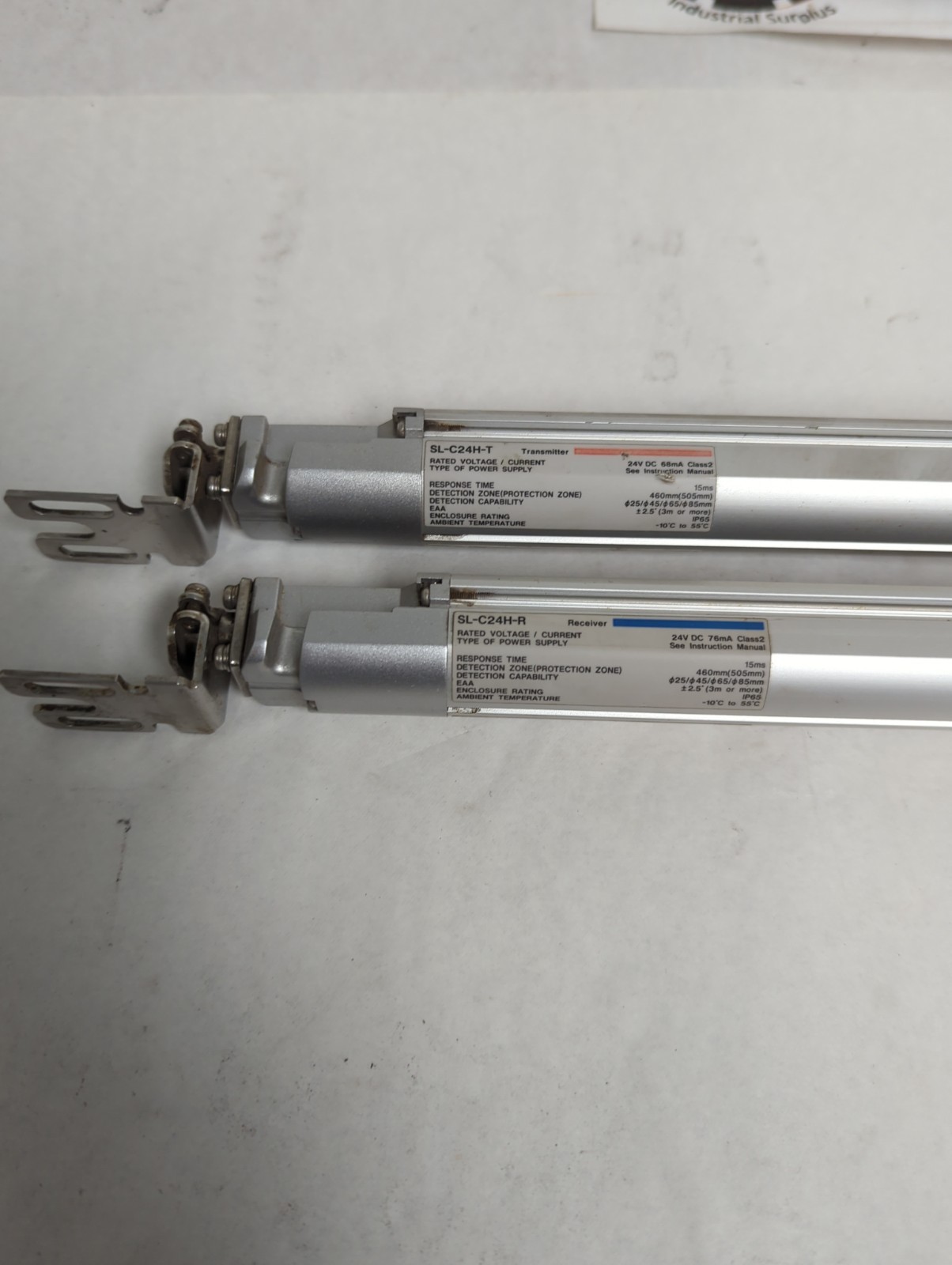 Used KEYENCE,SL-C24H-T/SL-C24H-R,LIGHT CURTAIN TRANSMITTER/RECEIVER SET PRE-OWNED
