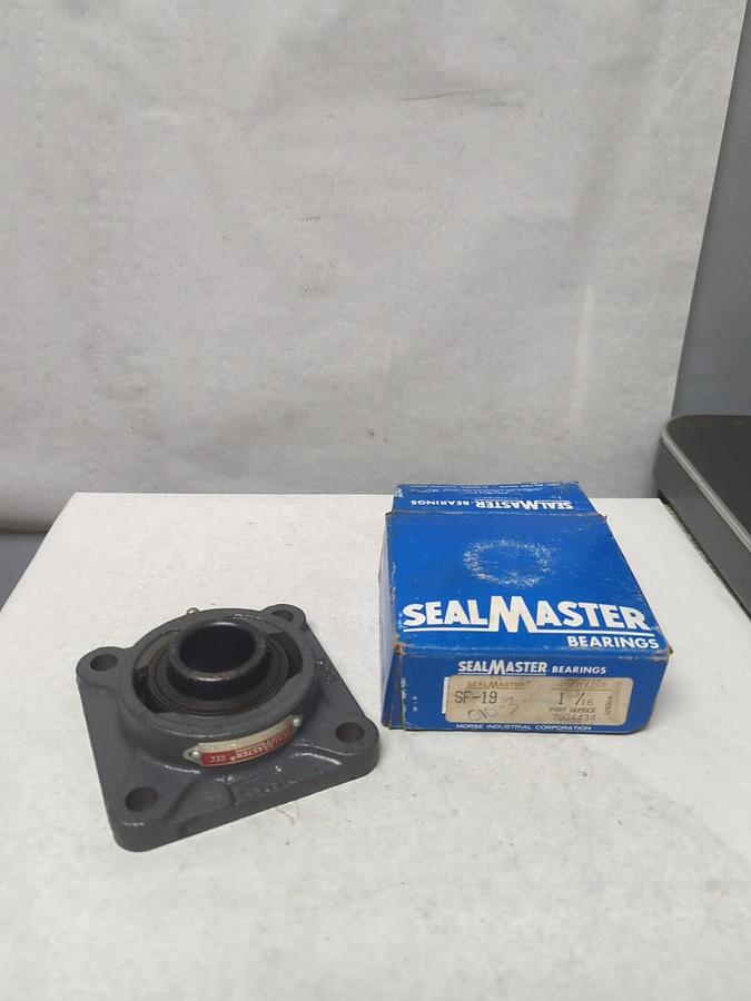 SEALMASTER,SF-19,FLANGE MOUNT BEARING 4-BOLT MOUNT 1-3/16 INCH BORE NOS