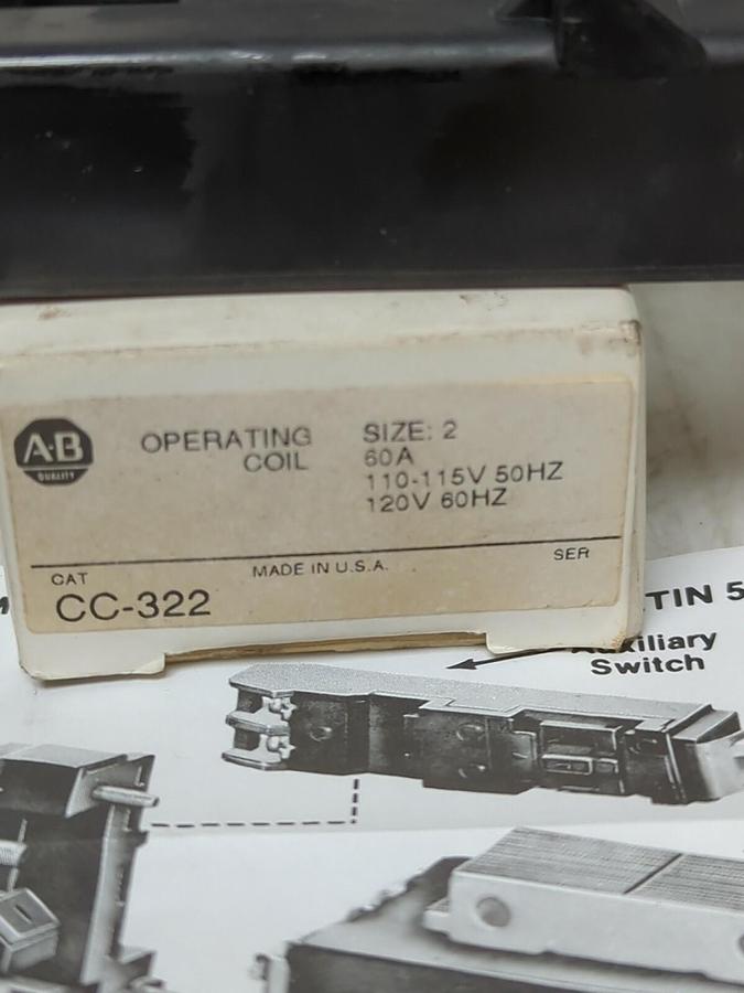 ALLEN BRADLEY,CC-322,SIZE-2 OPERATING COIL NOS