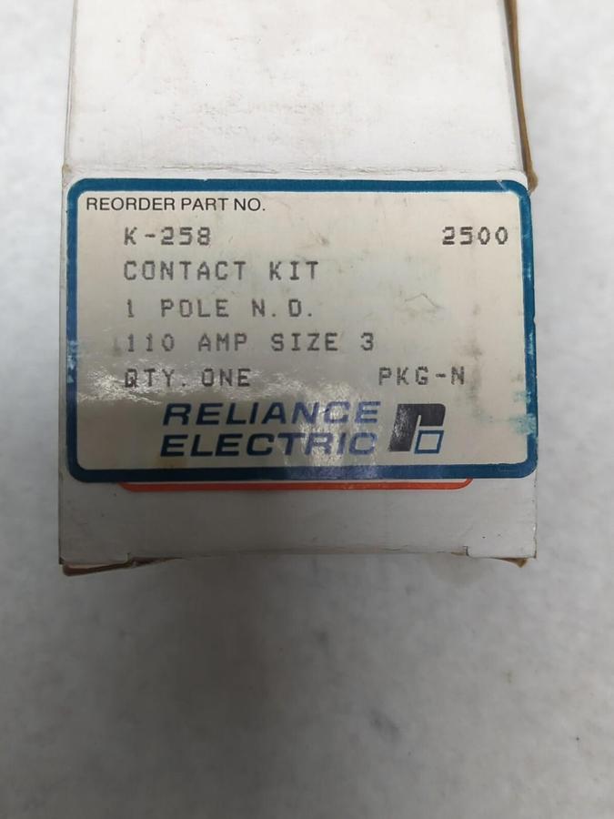 RELIANCE ELECTRIC,K-258,SIZE 3 CONTACT KIT 110 AMP 1 POLE NEW