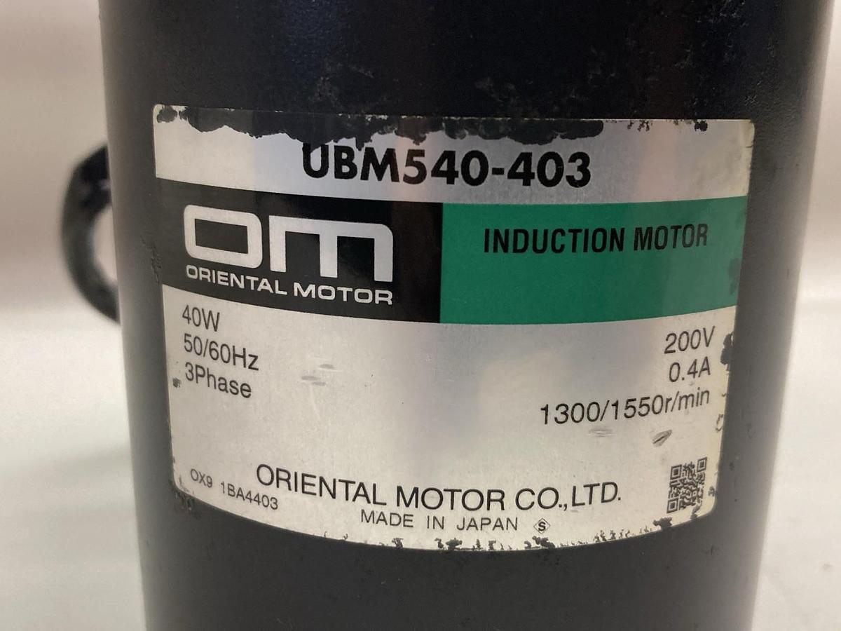 Used Oriental Motor,UBM540-403,3-Phase Motor 40W 50/60Hz