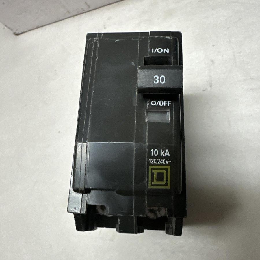 Used Square-D,QO30,30 Amp 2 Pole Circuit Breaker LOT of 6