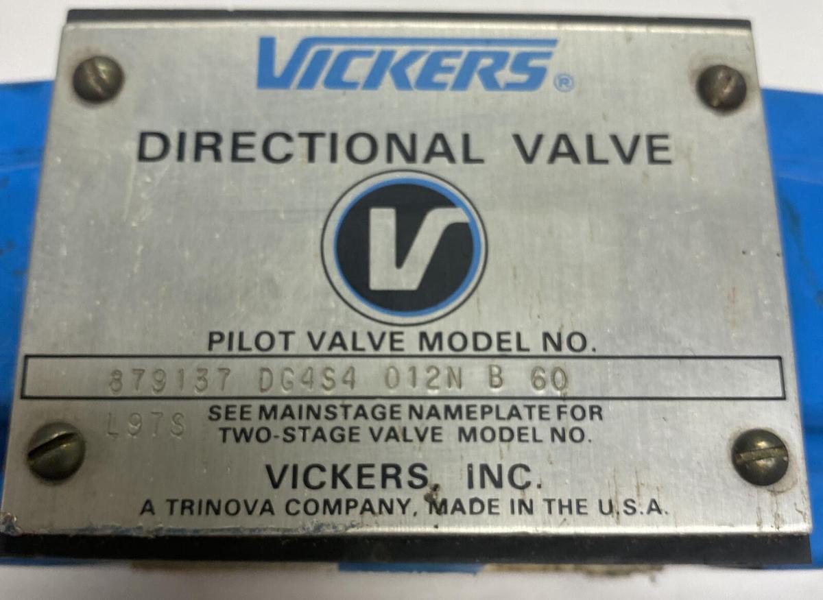 Used EATON VICKERS,DG4S4-012N-B-60, DIRECTIONAL PILOT VALVE