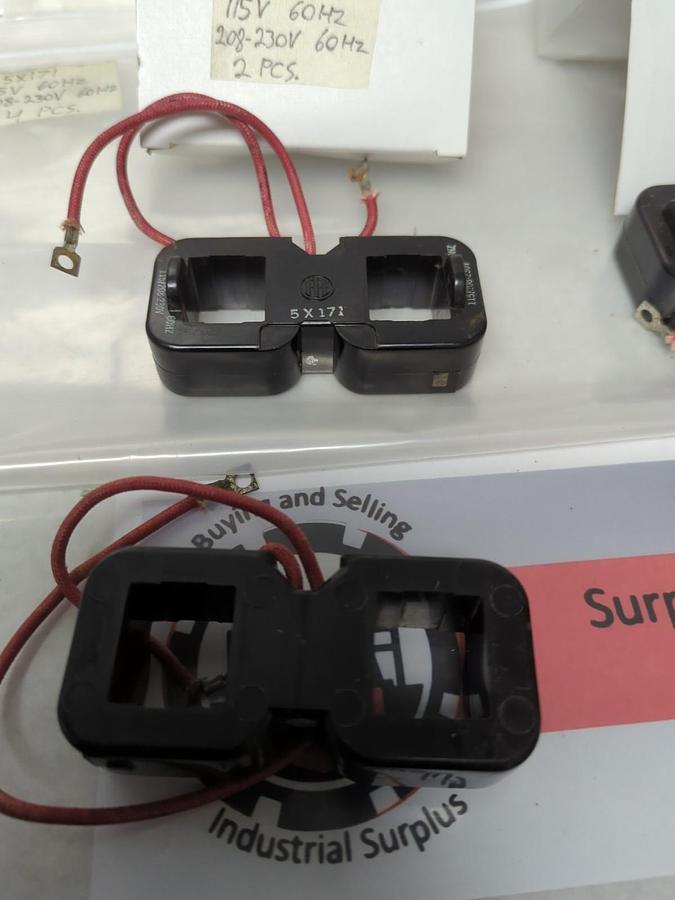 Used TELEMACANIQUE,5 X 171,OPERATING MAGNETIC COIL 115/208-230V 60HZ LOT OF 4 USED