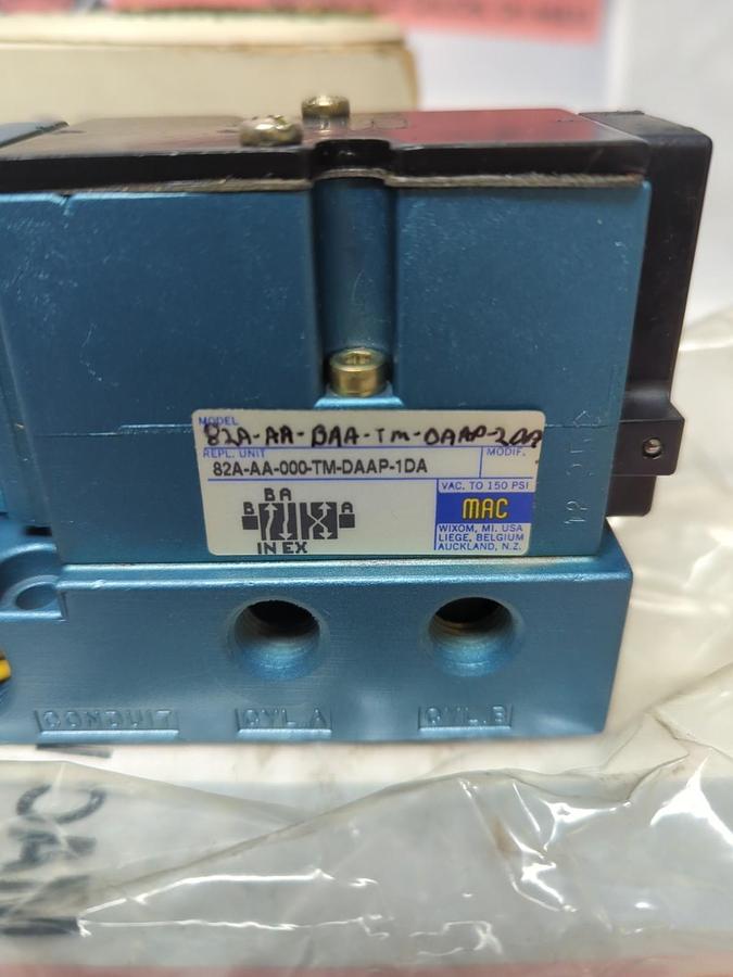 MAC,82A-AA-BAA-TM-0AAP-20A,SOLENOID VALVE 120/110V 60/50HZ 5.4W 25-150PSI NOS