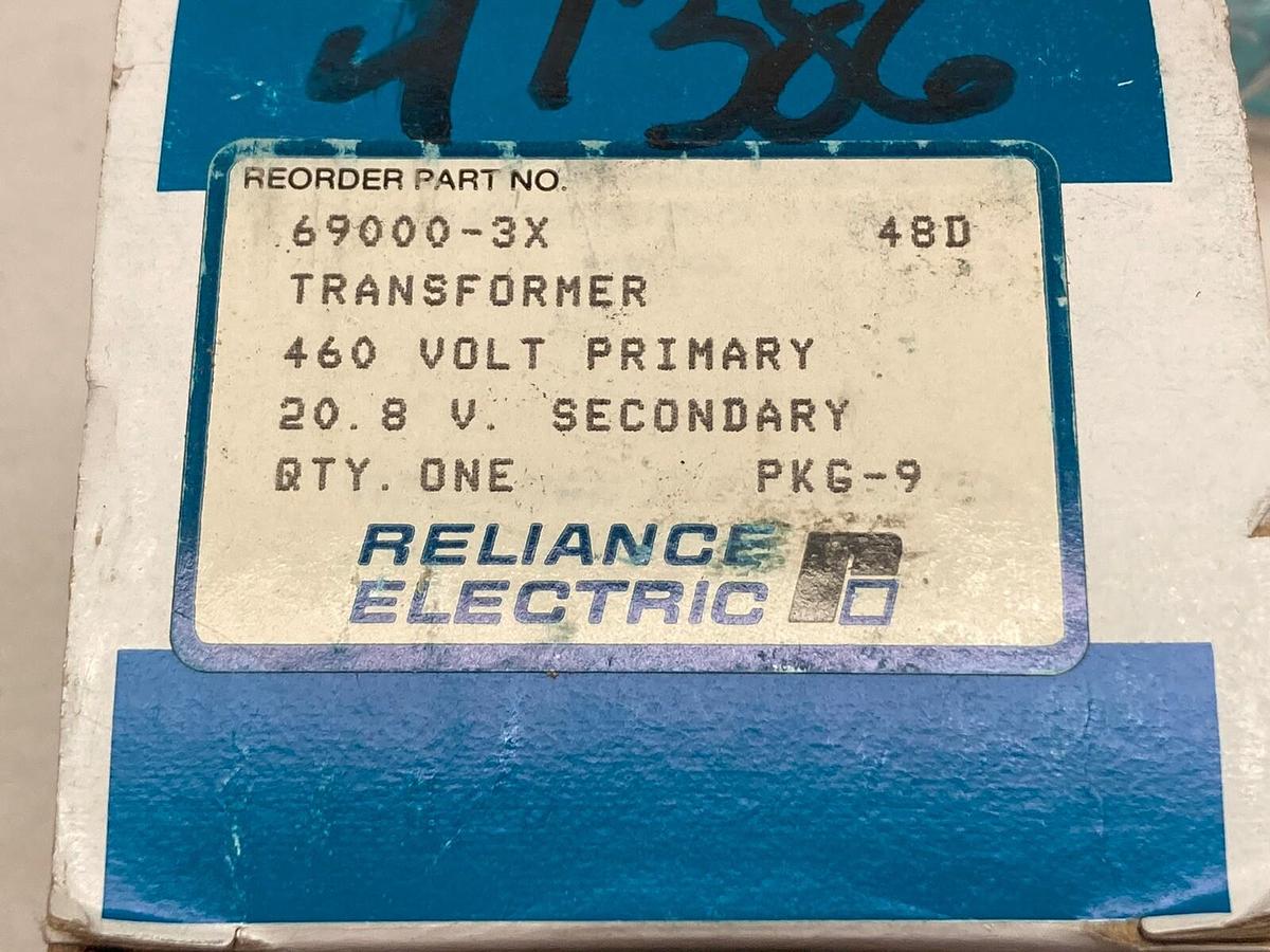 Reliance Electric,69000-3X,Transformer 460V Pri 20.8 Volt Sec