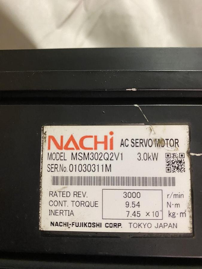 Used NACHI,MSM302Q2V1,SERVO MOTOR 3000RPM