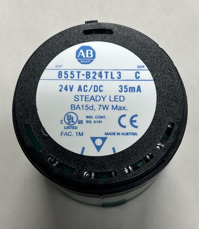 Used ALLEN BRADLEY,855T-B24TL3,GREEN STACK LIGHT