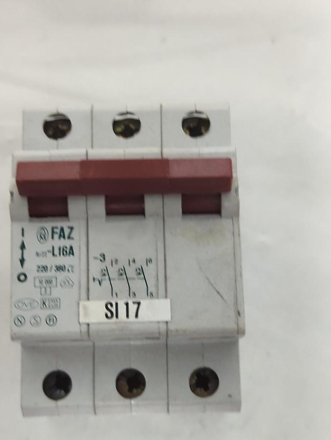 Used MOELLER,FAZ L16A,NO.22 CIRCUIT BREAKER 3-POLE 220/300AC PRE-OWNED