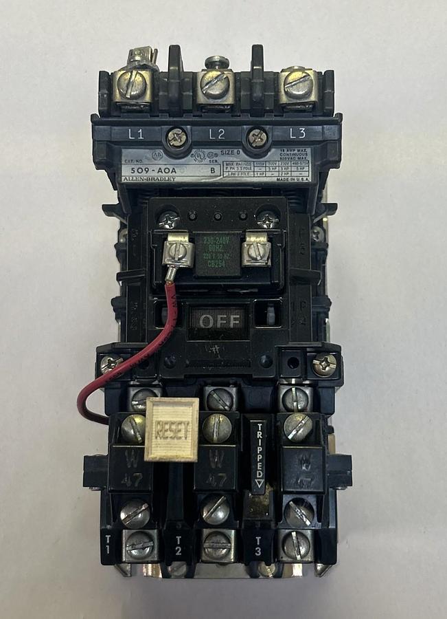 Used ALLEN BRADLEY,509-A0A,MOTOR START SIZE 0 18A 600V