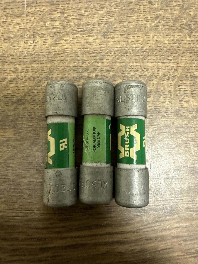 Used Brush,XL50F20,20A Fuse LOT of 3