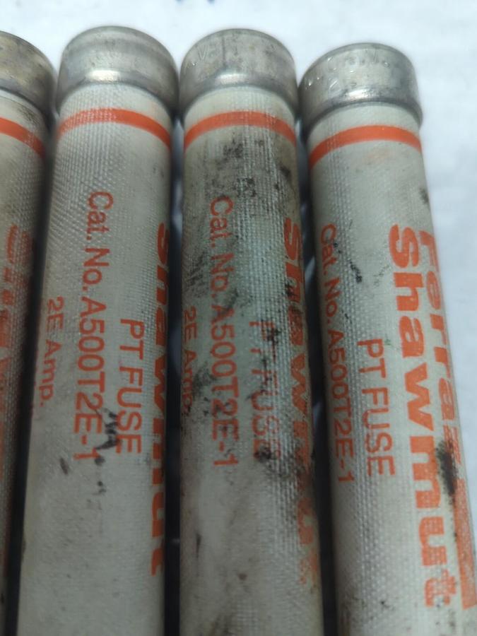 Used FERRAZ SHAWMUT,A500T2E-1,PTE FUSE 2E AMP LOT OF 4 PRE-OWNED