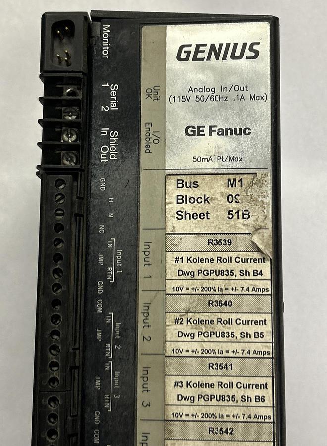 Used GE FANUC,IC660ELA100 IC660ELA100A,GENIUS BLOCK ANALOG I/O MODULE