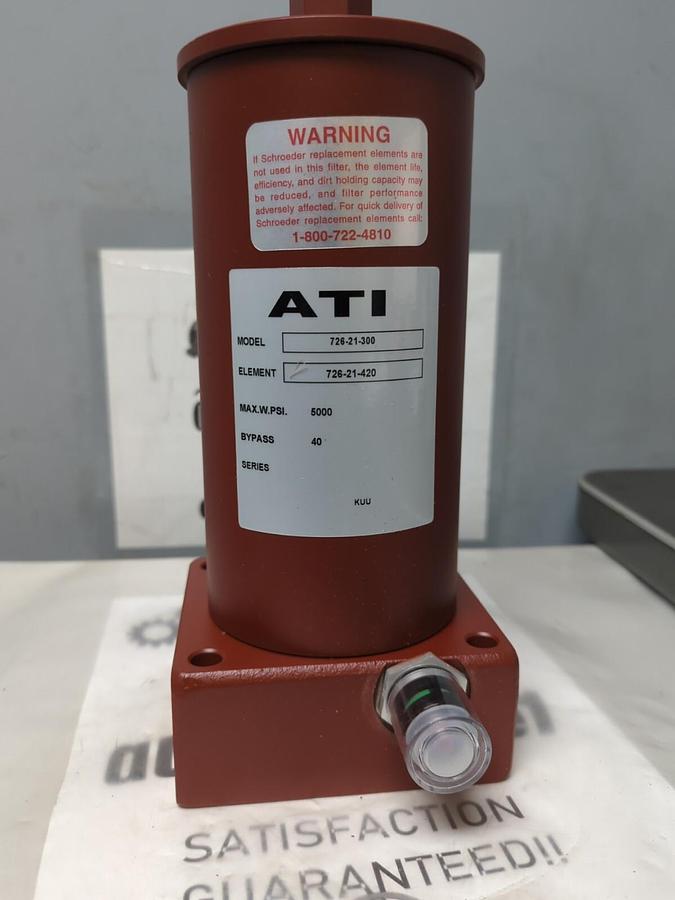 SCHROEDER,TF501AZ10PDS,ATI BASE PORTED FILTER 5000 PSI MODEL 726-21-300 NOS