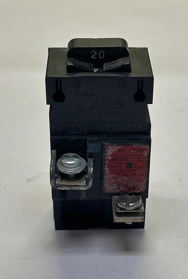 Used BULLDOG ELECTRIC,31120,PUSHMATIC CIRCUIT BREAKER 20A 120/240V 1P