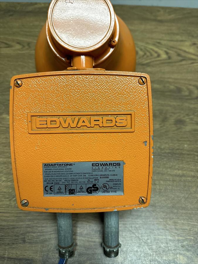 Used Edwards Adaptatone,5531M-24AQ,Multiple Tone Signal 24VAC Orange