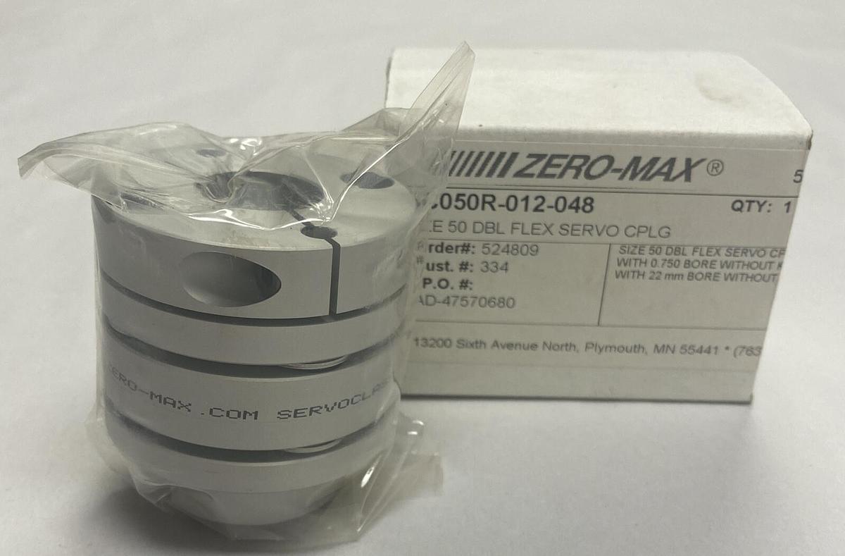 Zero-Max,SC050R-012-048,Size 50 DBL Flex Servo Coupling NOS
