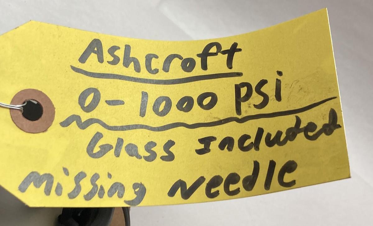 Ashcroft,0-1000psi,Pressure Gauge Assembly Kit - MISSING NEEDLE